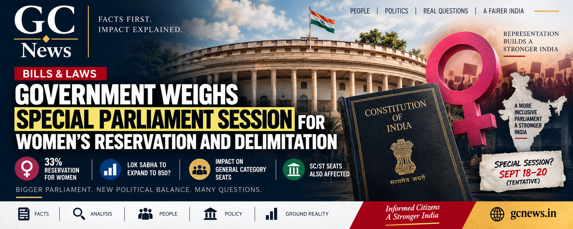 Government Weighs Special Parliament Session for Women’s Reservation and Delimitation