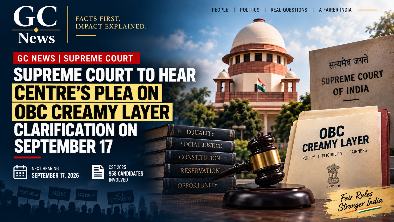 Supreme Court to Hear Centre’s Plea on OBC Creamy Layer Clarification on September 17